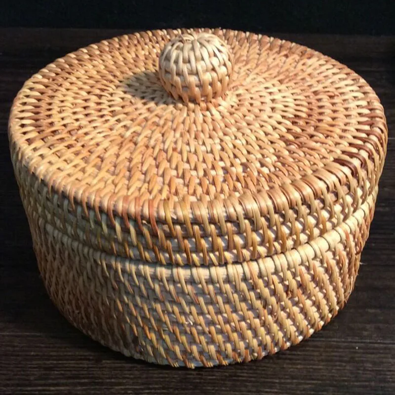 Коробка для хранения из ротанга es с крышками коробка для хранения из ротанга для чай украшения коробка для чая жестяная винтажная коробка для хранения ювелирных изделий Органайзер коробки для ювелирных изделий