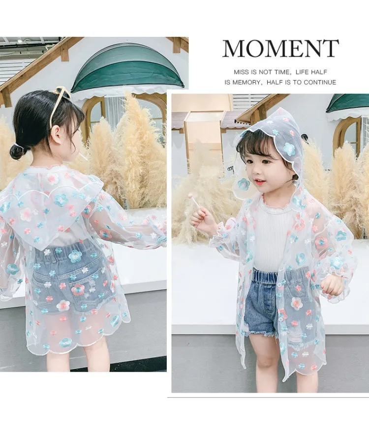

Girls Lace Sunscreen Summer Mosquito Sun Protection Shirts For Girl Child Blouse Cardigan Thin Hoodie Outerwear Fashion Clothing