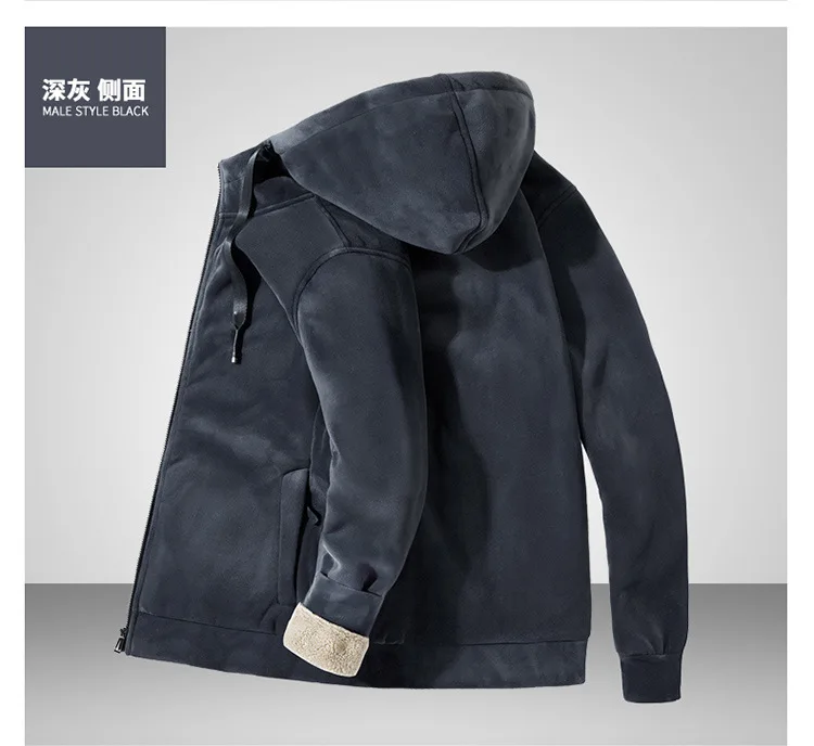 

2020 Woolen Lining Men's Hoodies High Quality Warm Winter Sweatshirts For Men Size S to 2XL J0525-8695-E