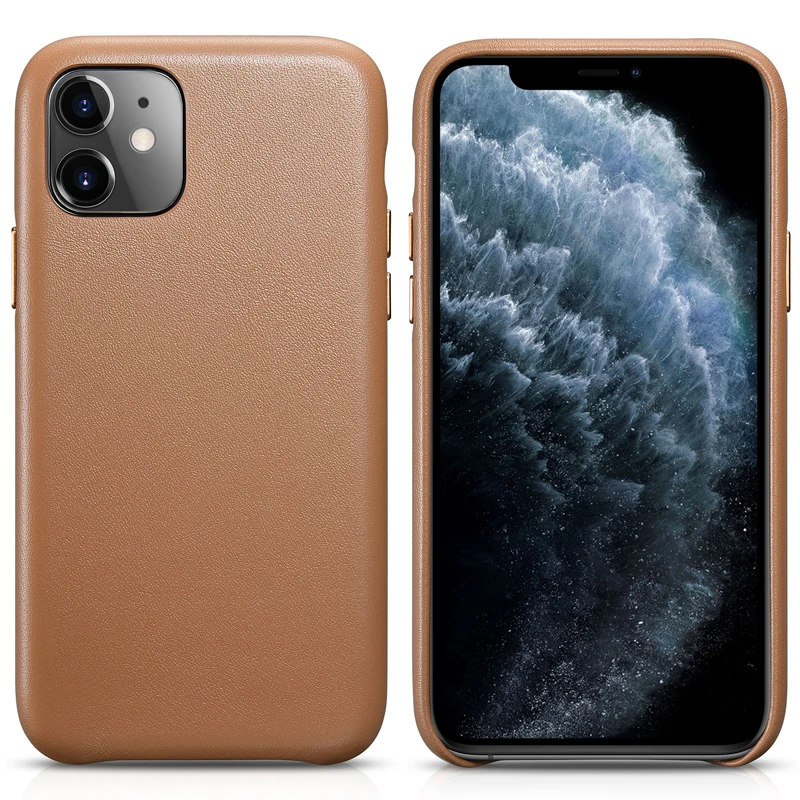 Коричневый Для iPhone 11 чехол из натуральной воловьей кожи iPhone11 Pro чехол для офиса защитная задняя крышка для iPhone 11 Pro Max - Цвет: Коричневый