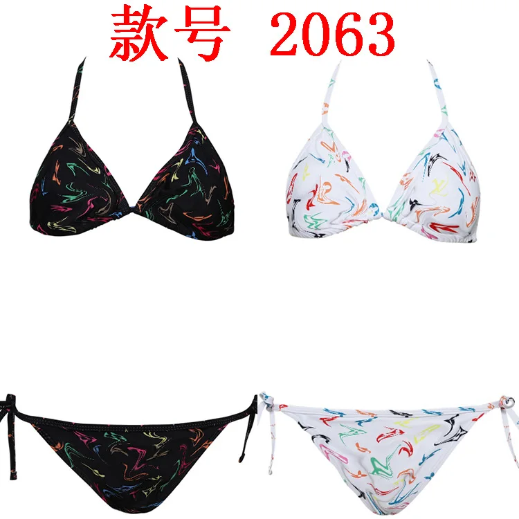 

Letter swimsuit European and American triangle bag squeeze rope bikini split swimsuit