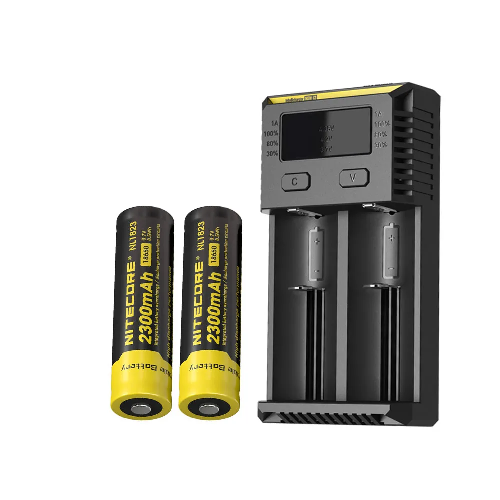 NITECORE Новое I2 Intelli зарядное устройство oled экран + 18650 2300mAh NL1823 литий ионная