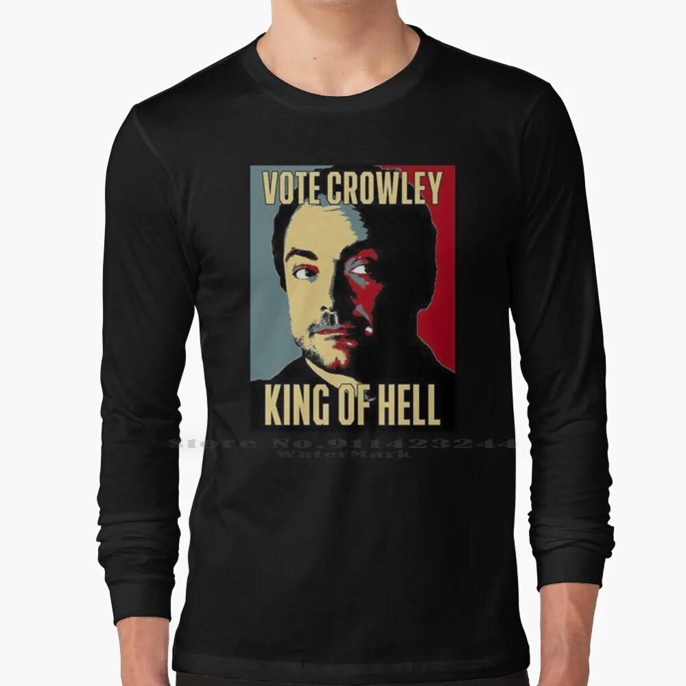 

Vote Crowley-King Of Hell футболка с длинным рукавом Tee Vote Crowley King Hell Supernatural Dean Sam Winchester Series Made Meme Ty