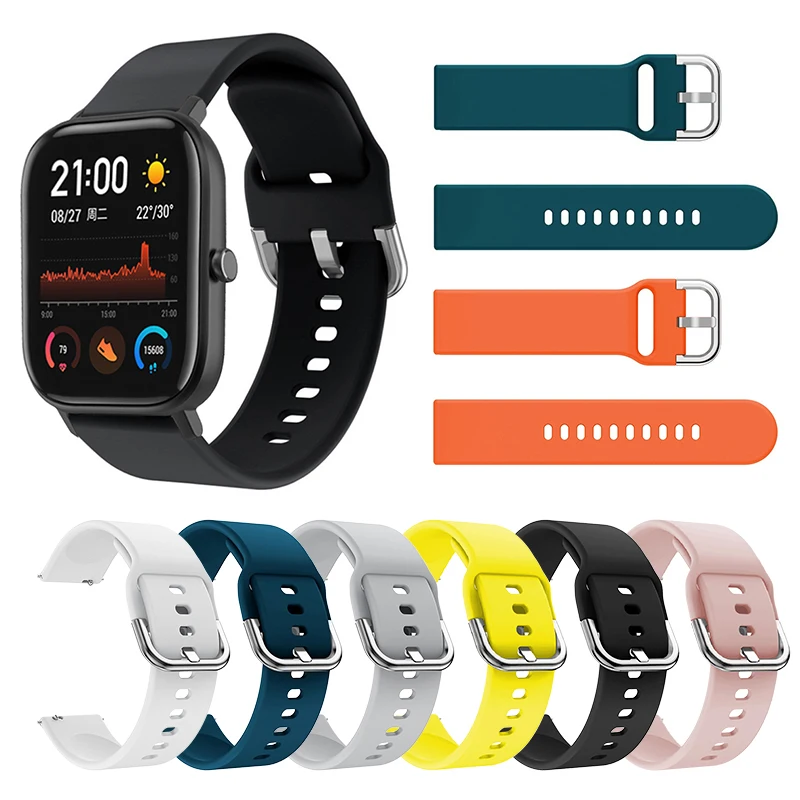 

Разноцветный силиконовый ремешок для Xiaomi Huami amazfit GTS 20 мм серии gts amazfit часы браслет на запястье аксессуары