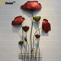 creative hanging wall mural solid iron flower pendant wall modern living room 3d sticker wall decoration aisle porch ornaments