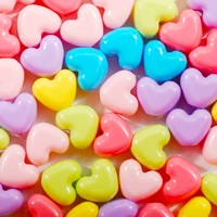 100pcspack 12mm acrylic beads heart shaped mixed color spacer beads jewelry making for bracelet necklace diy