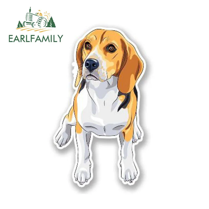 

EARLFAMILY 13 см x 8 см, мультяшная бигль, искусственная драгоценность, автомобильный Стайлинг, милые животные, автомобильные наклейки, виниловые, «сделай сам», водонепроницаемые графические