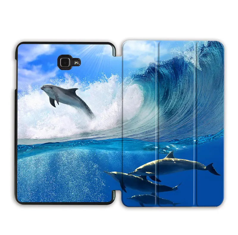 SS07 Чехол MTT для samsung Galaxy Tab A A6 10,1 '' SM-T580 T580N T585 T585C милый Дельфин из искусственной кожи флип-чехол с подставкой чехол для планшета - Цвет: SS07