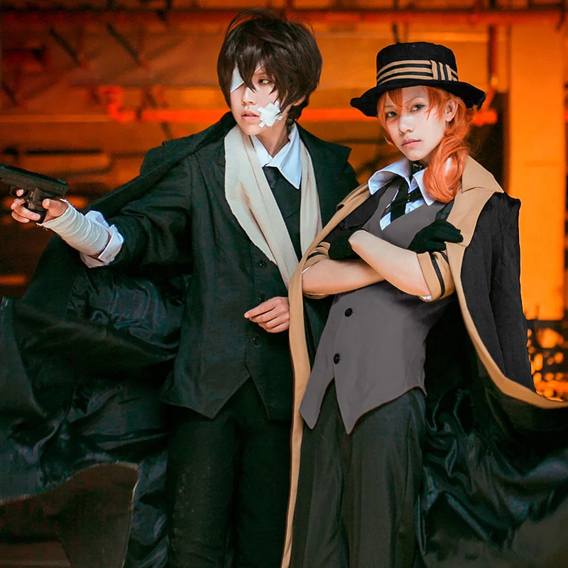 

Anime Bunged Stray Dogs Cosplay Costumes Chuya Nakahara Cosplay Attire Dazai Osamu Cosplay Uniform Christmas Suits
