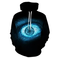 new 3d printed hoodie cool eye pattern fashion casual hoodie unisex spring and autumn hooded pullover