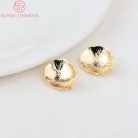 130010pcs 11x12mm 24k gold color plated brass lotus leaf charms connector pendants high quality diy jewelry accessories