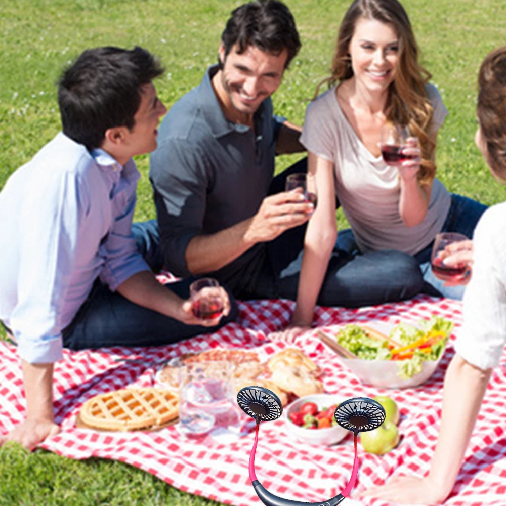 Перезаряжаемый вентилятор с мини USB портативный шейный спортивный настольный