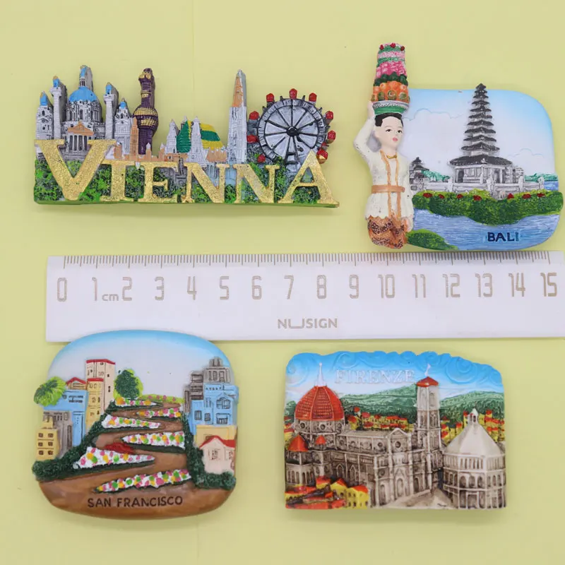 Магнит на холодильник Бали Австрия Италия сувенир из США квадратный красочный