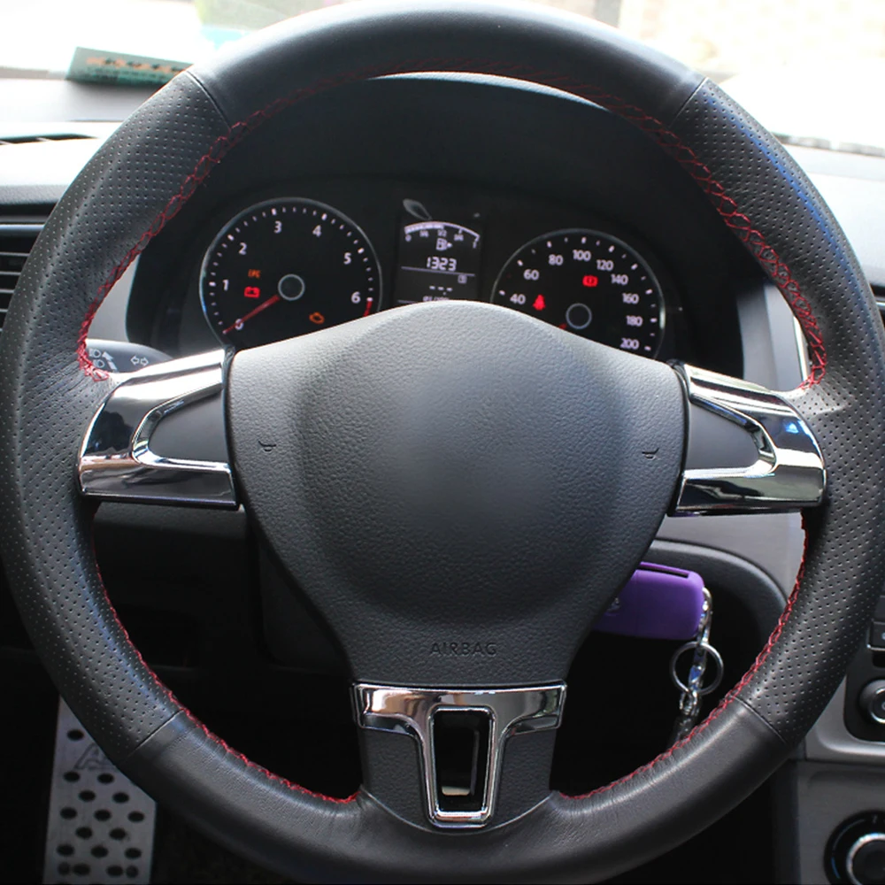 Хромированная накладка на руль из АБС-пластика наклейка чехол для Volkswagen VW Golf 6 MK6