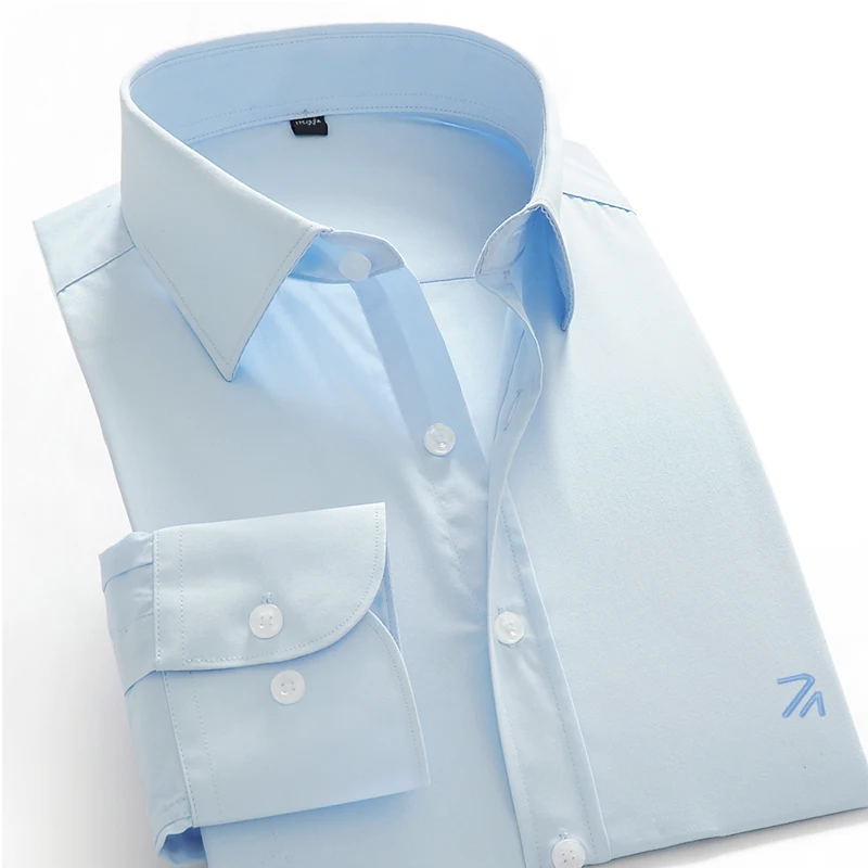 2021 Autumn New Arrival Men Dress Business Shirt Solid slim fit Shirt Cotton Casual Long Shirt Cotton Casual Long  shirts camisa