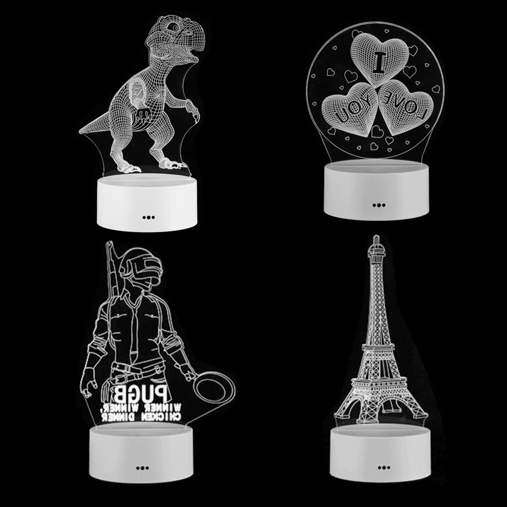 Подарочный светильник USB 3D светодиодный креативный ночник Иллюзия иллюзия