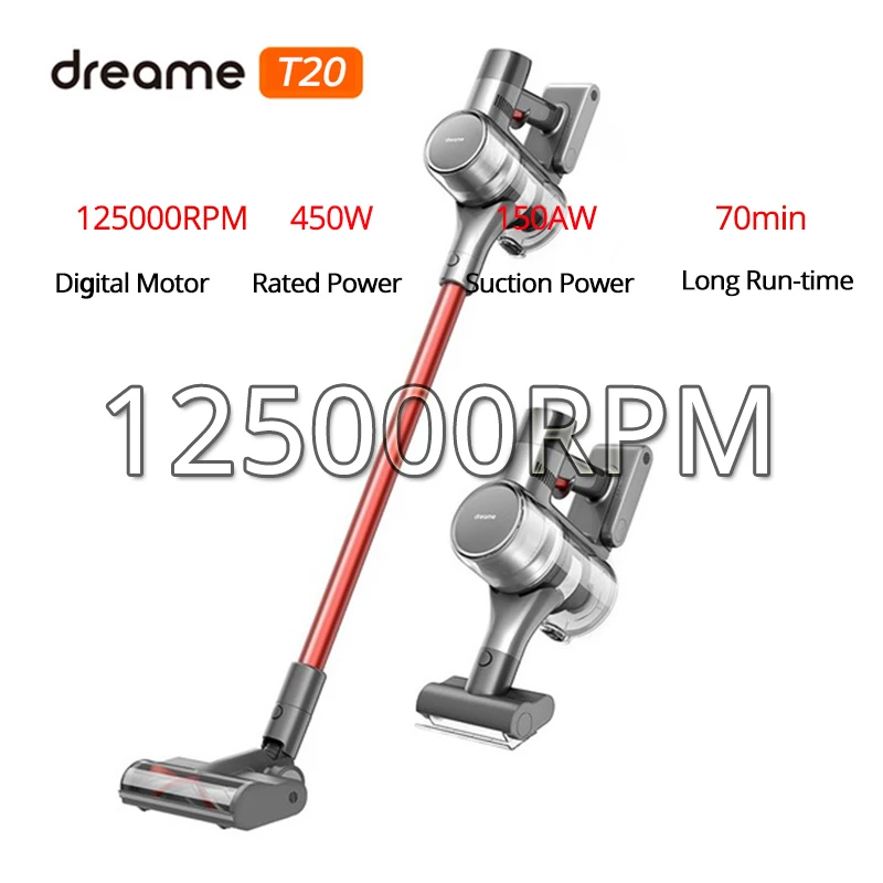 

Dreame T20 Handheld Cordless Vacuum Cleaner Intelligent All-surface Brush 25kPa All In One Dust Collector Floor Carpet Aspirator