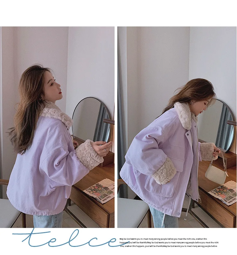 

Ladies Velvet Liner Thicken Hooded Parka Women Slim With Big Fur Collar Outerwear Autumn Winter Jacket Women Coat Female