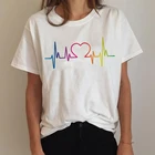 Летние женские футболки ЛГБТ футболка лесбийская Радуга забавная футболка Ullzang 90-е любовь выигрывает футболка графика футболки одежда