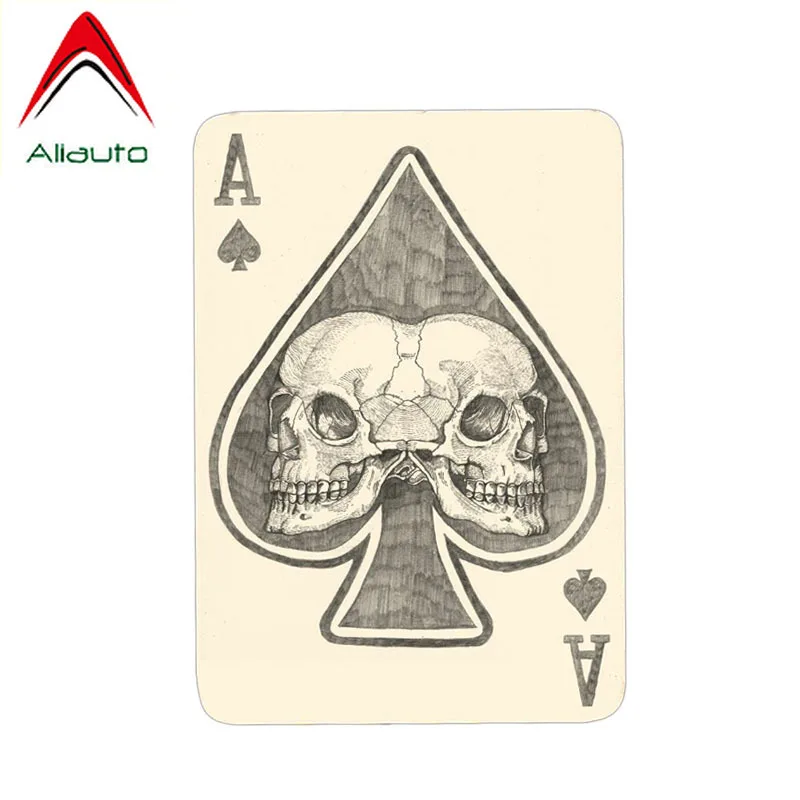 Aliauto персональная забавная наклейка для автомобилей покер череп виниловая чехол