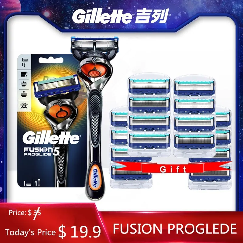 

Gillette Fusion Proglide Men Manual Shaver Razors Machine for Shaving Blades 5 Layer Cassettes With Replacebale Blade Razors