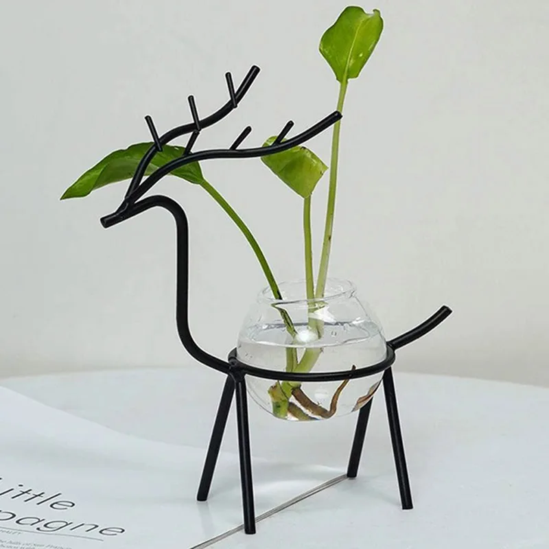 Гидропоники вазы для растений цветочный горшок прозрачная ваза Железный олень