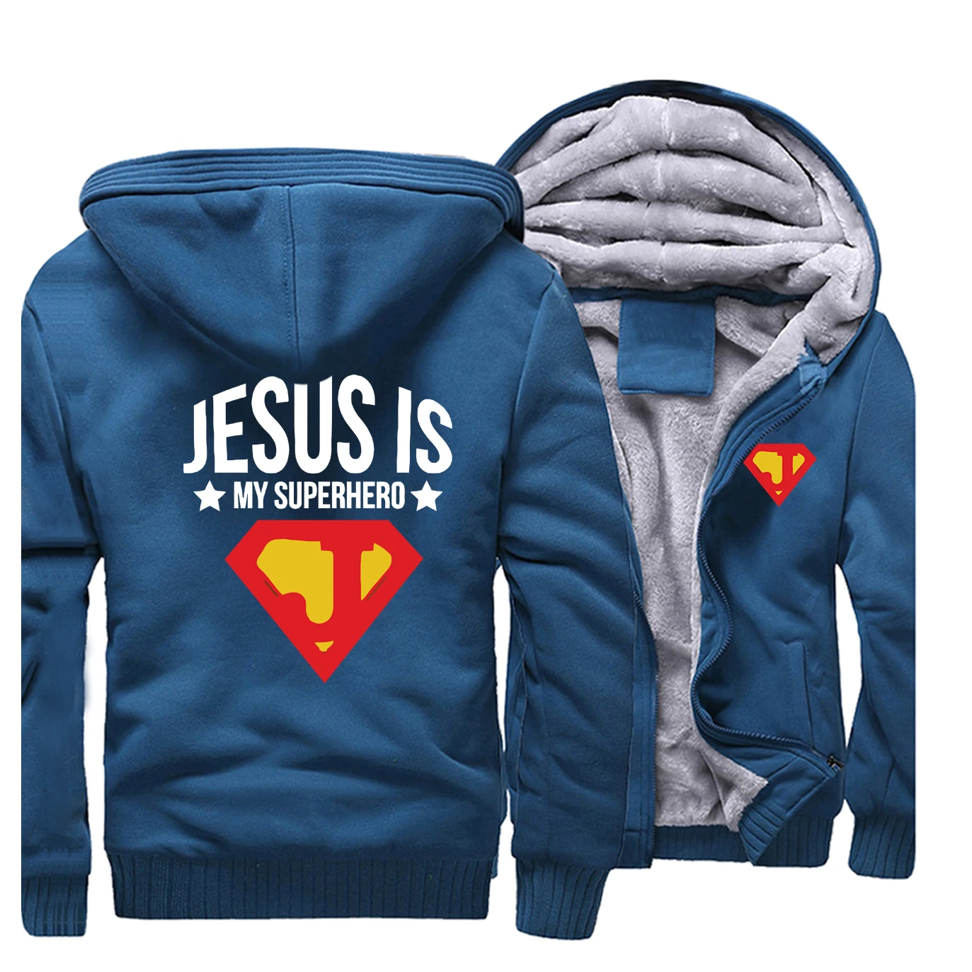 Jesus is my superhero, мужская уличная куртка с принтом,, зимнее флисовое теплое Мужское пальто в стиле хип-хоп, забавные мужские плотные толстовки с капюшоном, толстовка
