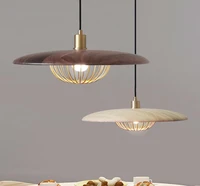 nordic creative chandelier walnut bucket chandelier bedroom lamp study shadow chandelier porch wood lamps