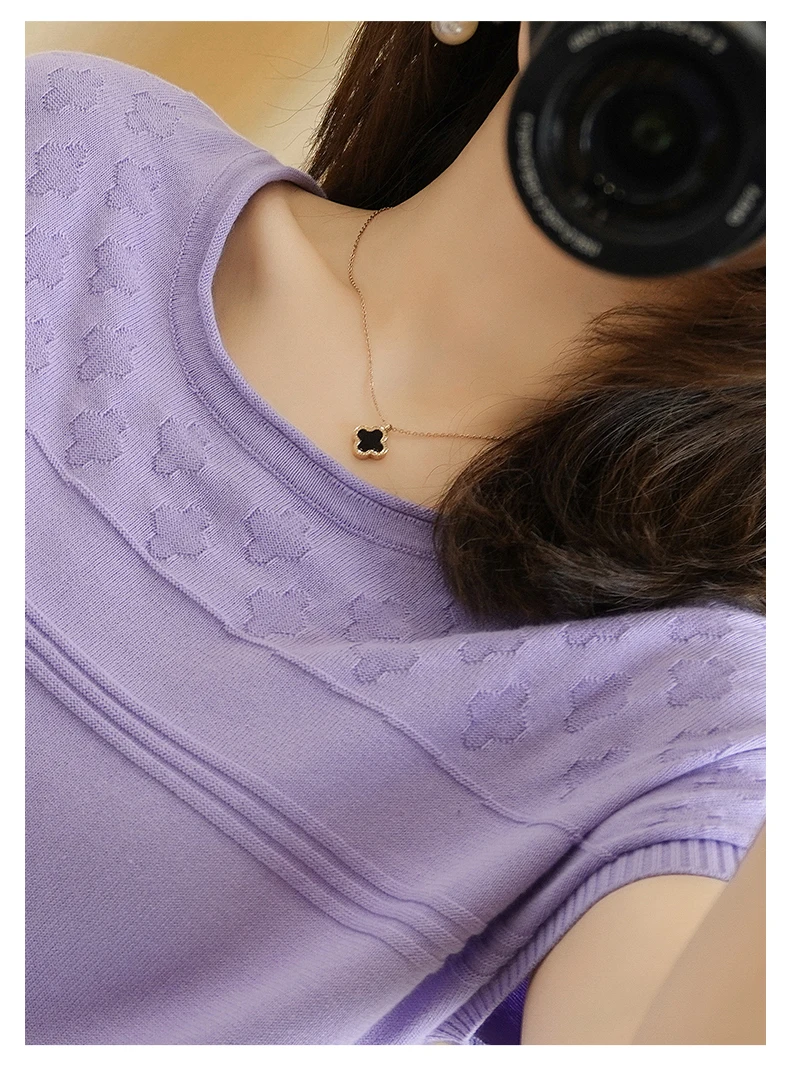 

2021 Latest style summer women's O-neck short sleeve Pullover sexy loose leisure