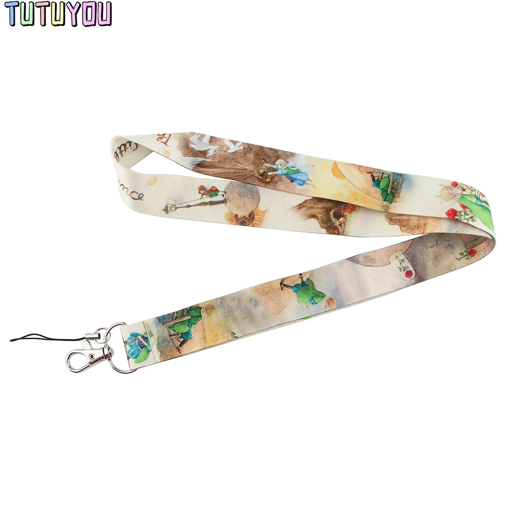 

PC3175 Cartoon Prince Fox Lanyard For Key Neck Strap Lanyard Card ID Badge Holder Key Chain Key Holder Hang Rope Key Rings Gifts