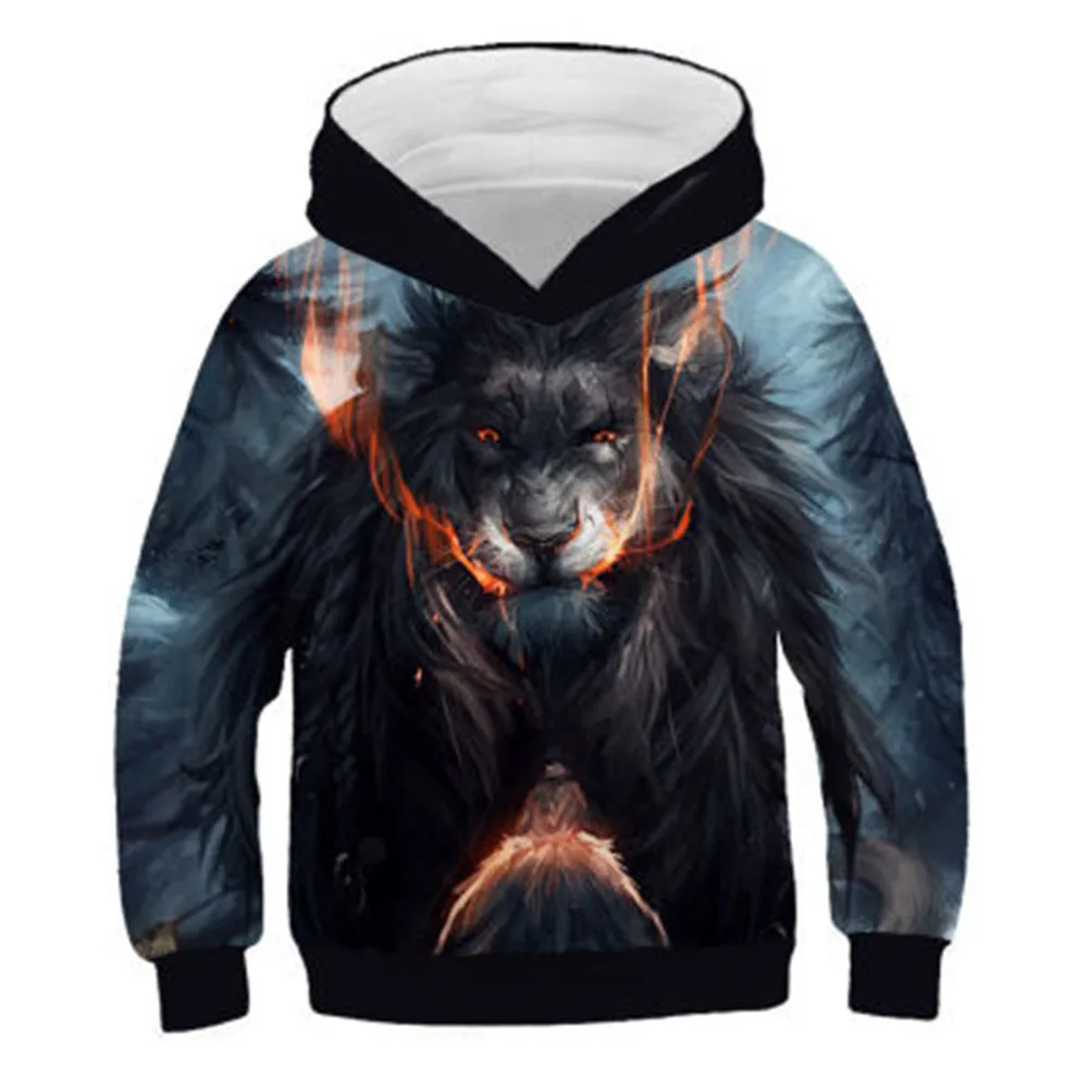 Толстовка детская с капюшоном и 3D-принтом тигра лисы |