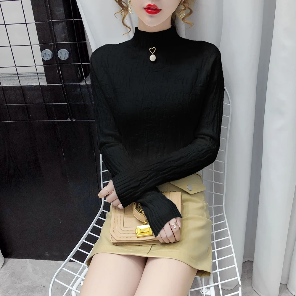 

JXMYY Half turtleneck sweater bottoming shirt women's autumn and winter wear 2020 new foreign style all-match slim knitted top