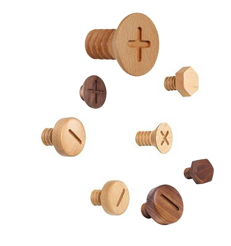 

Creative Wall-Mounted Solid Wood Decorative Hooks Household Simple Bedroom Wall Coat Hooks Wooden Creative Clothes Storage Hooks