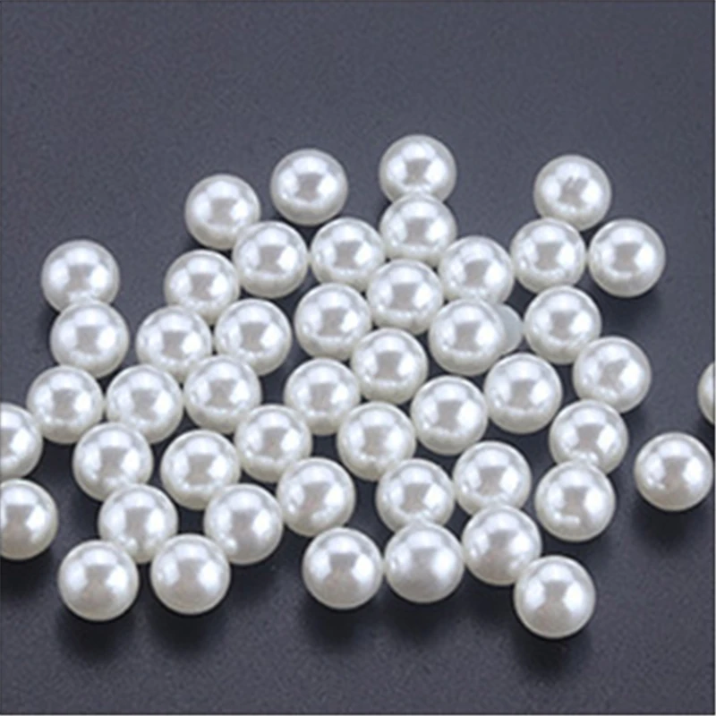 Dropship 2MM/3MM/4MM/5MM/6MM ABS Imitation Pearls Half Round Flatback Beads Beige Nail Art DIY Decoration Makeup Tools | Красота и