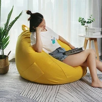 linen beanbag sofa cover no filler bean bag chair pouf bed futon ottoman seat tatami puff relax lounge furniture