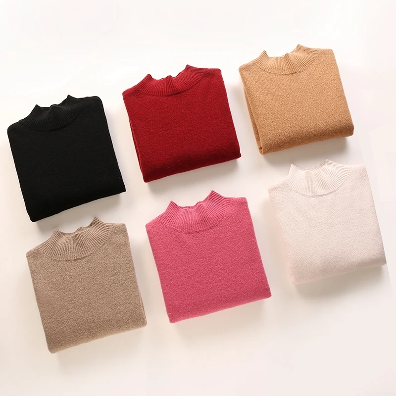 

Autumn Winter 100% Pure Cashmere Sweater Turtleneck Women's High Quality Soft Female Loose Large Size Thickened Knitted Jumper