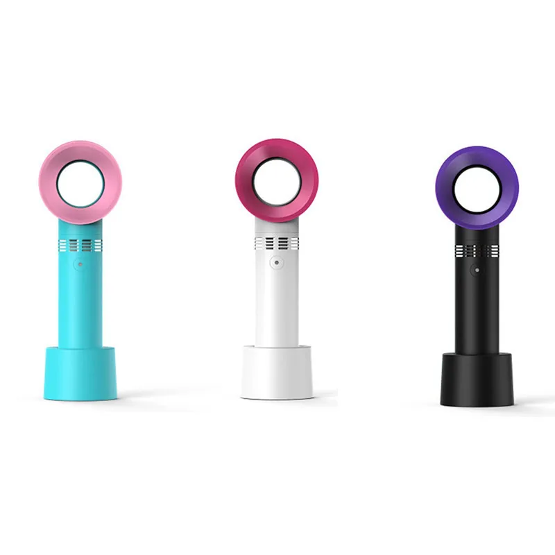 

3-Speed Adjustable Mini Portable Leafless Fan Handheld Desktop Dual-Purpose USB Charging Small Fan