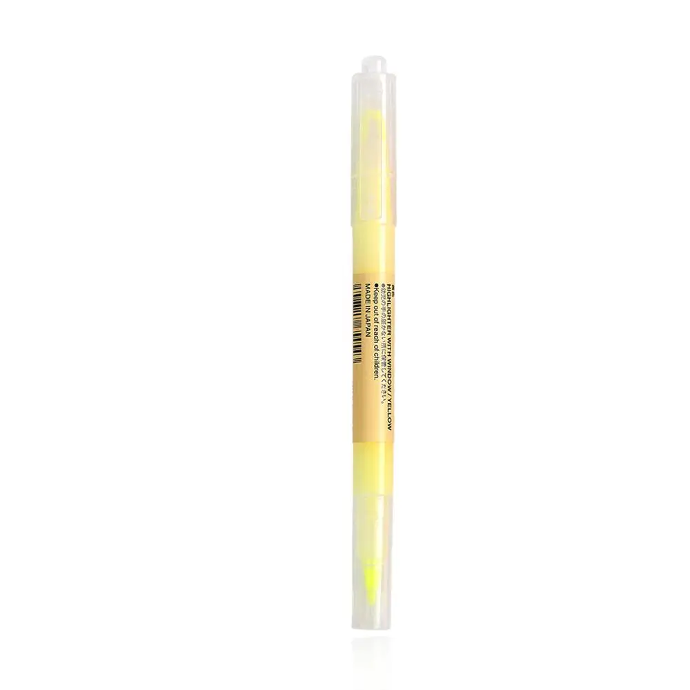 yellow 1 шт., MUJI, двойная головка, кристалл, перспективное окно, двойной цвет, яркие цвета, хайлайтеры, рекламные маркеры, Подарочные канцелярские товары - Цвет: yellow