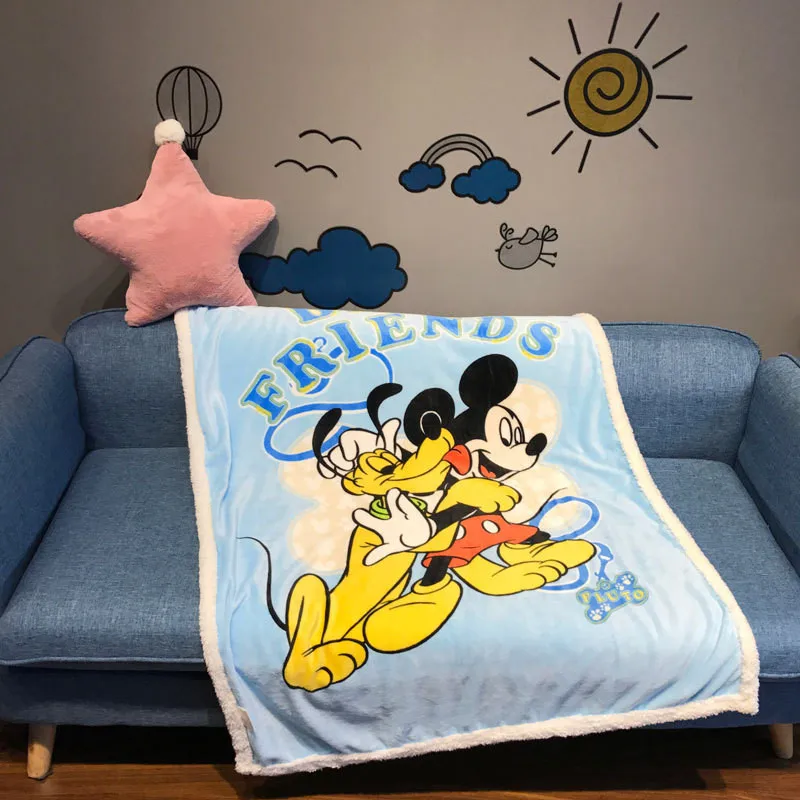 Mickey Bruto Флисовое Флисовое одеяло с изображением Минни Маус из мультфильма Дисней, овечьей шерсти, теплое детское одеяло, детский коврик для дивана, простыни, подарок - Цвет: Mickey Bruto