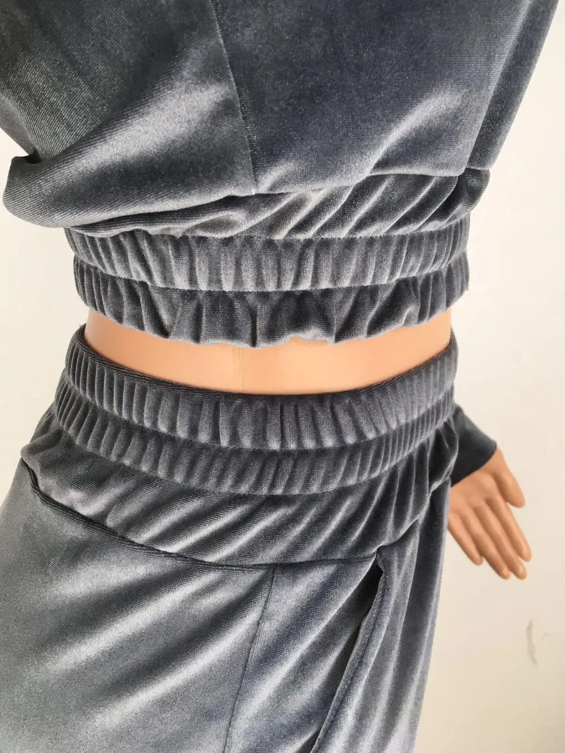 Брендовый женский модный теплый мягкий Бархатный комплект из 2 предметов