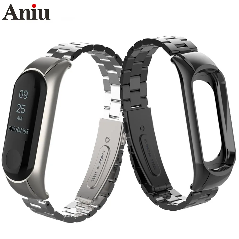 

Stainless steel wrist strap for xiaomi mi band 6 5 4 metal watch band smart bracelet miband 3 belt replaceable watch straps mi 4