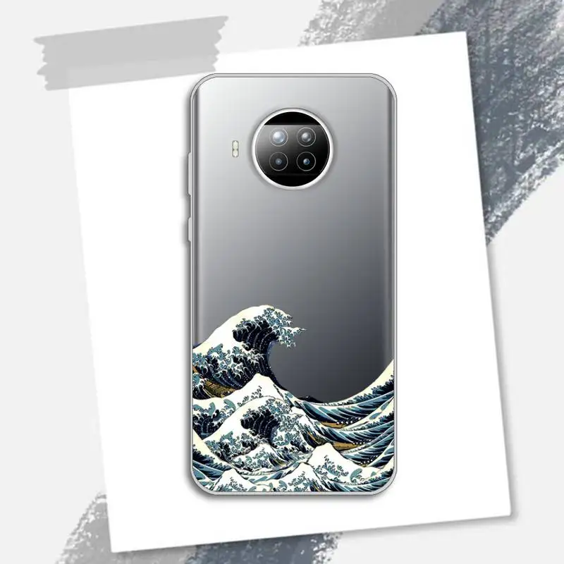 

Japanese The Big Wave of kanagawa Phone Case Transparent for Xiaomi Redmi note 10 t 8 9 pro lite 11