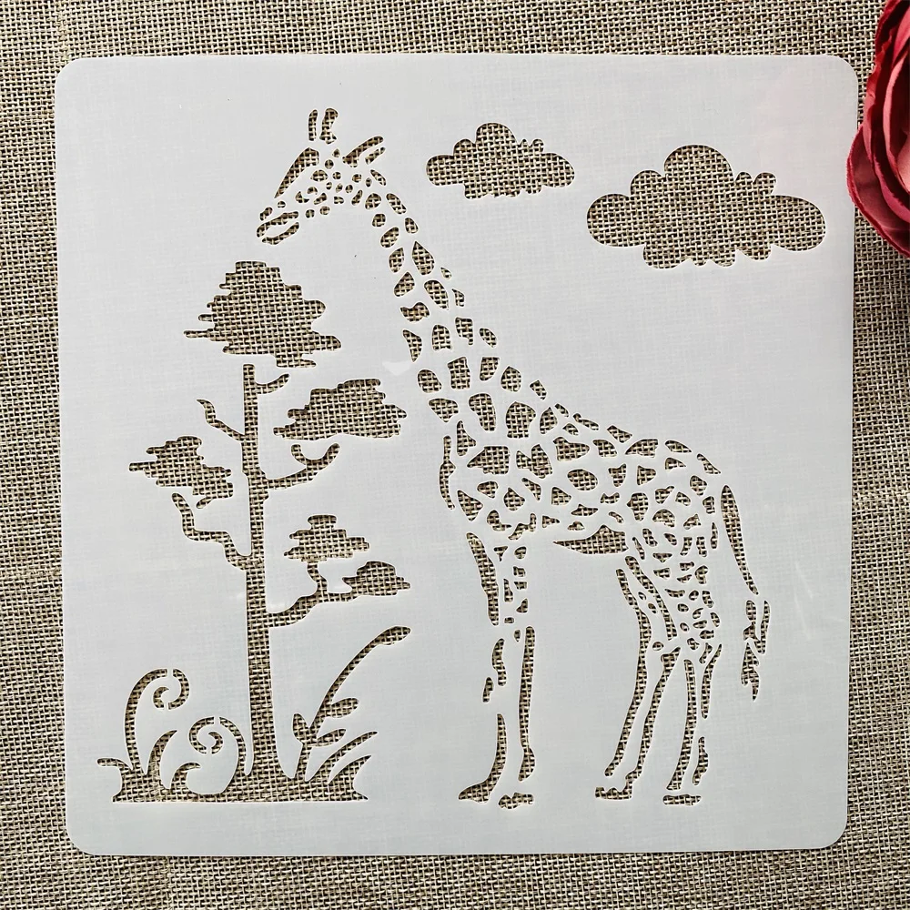 

20*20cm Giraffe Tree DIY Layering Stencils Wall Painting Scrapbook Coloring Embossing Album Decorative Template