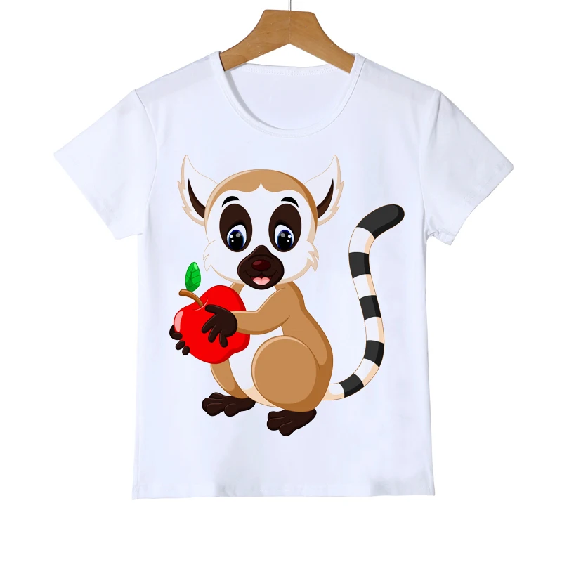 

Kids t-shirt cute and funny panda monkey animal collection cartoon pattern t shirt summer boys and girls white short sleeve top
