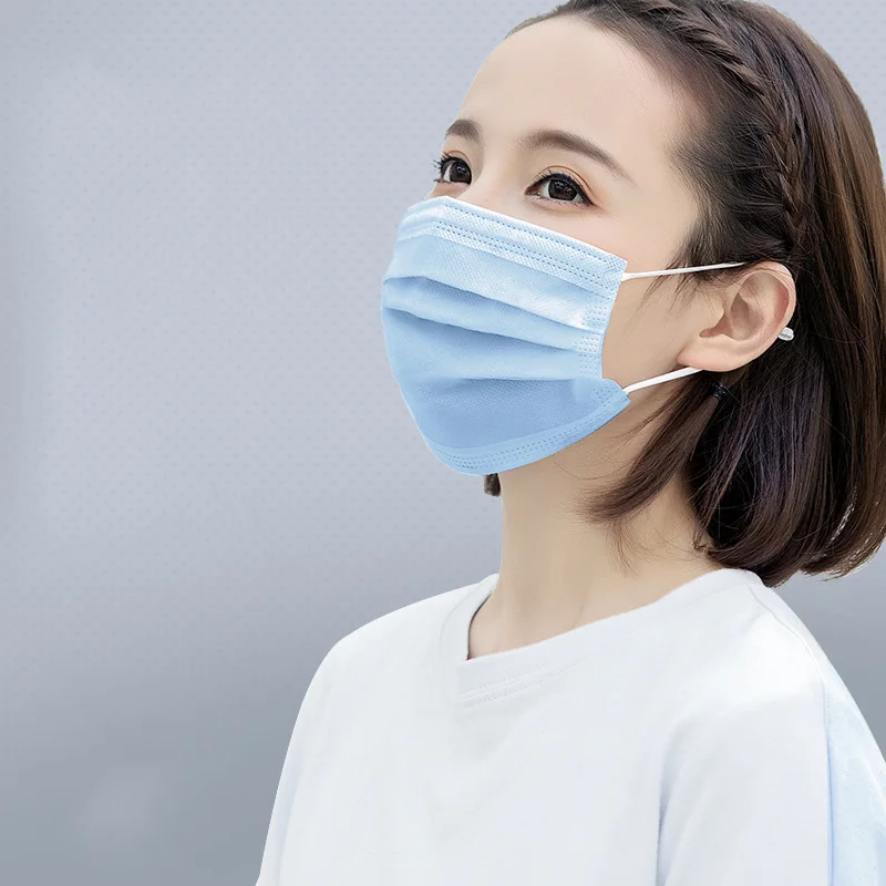 10-100pcs Mask Colored Mouth Nonwove 3-layer Disposable Mascarillas Anti-spray Particles Breathable Face Fast Ships | Безопасность и