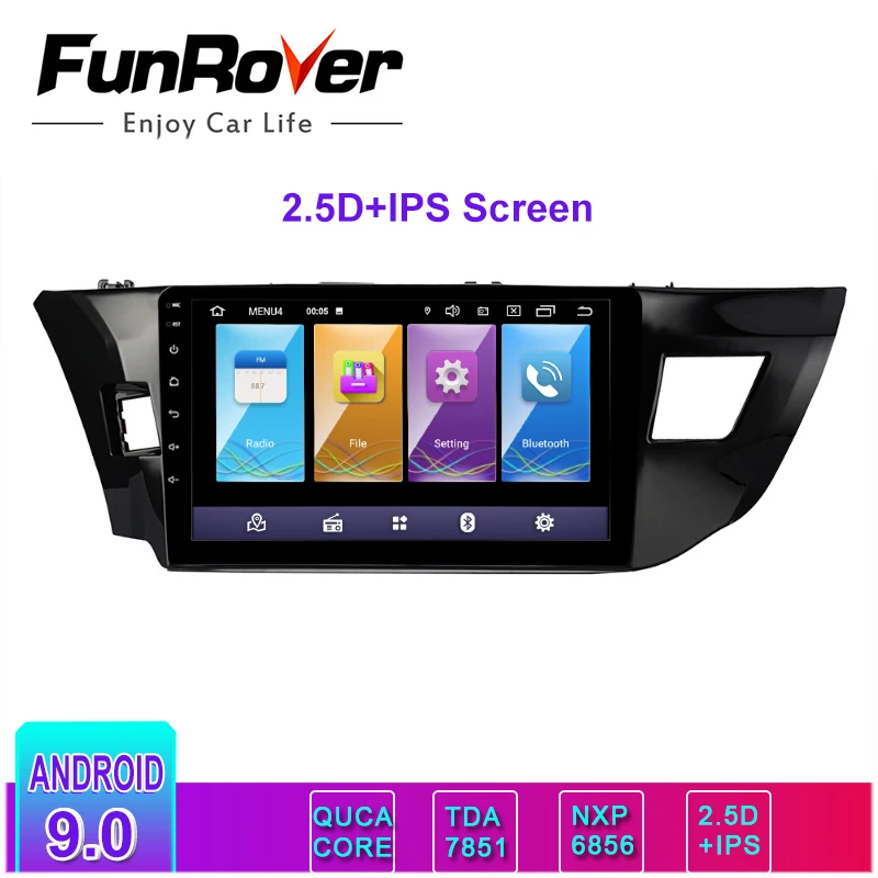 Funrover 2.5D + IPS 10 1 &quot2 din Android 9 0 Авторадио автомобильный dvd Радио мультимедийный плеер