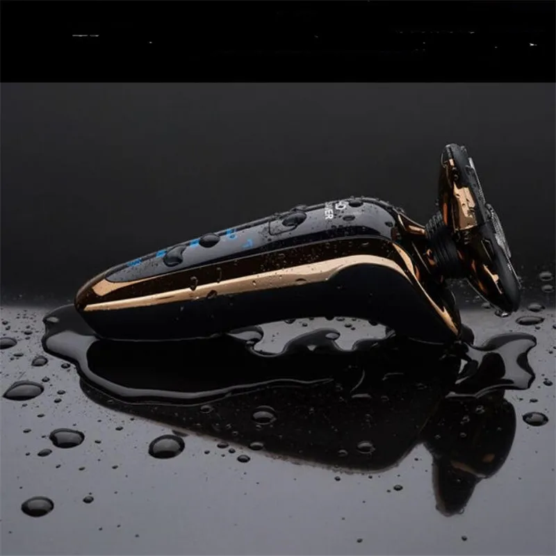 Моющаяся электрическая 3D бритва для бороды плавающая вращающаяся мужская машина