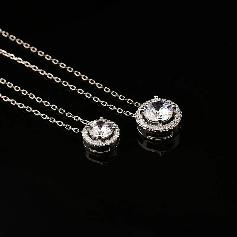 6 5mm Муассанит Подвески 1ct карат муассанит ожерелье круглый D Цвет S925 чистого