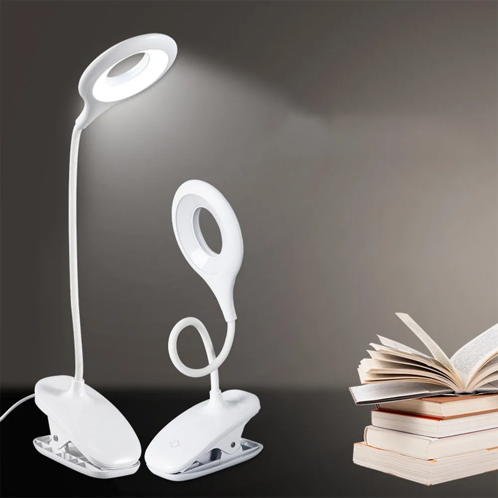 

Миниатюрная Светодиодная настольная лампа с зажимом, USB-зарядка, гибкий ночсветильник, настольная светодиодный ПА для чтения, светодиодная ...