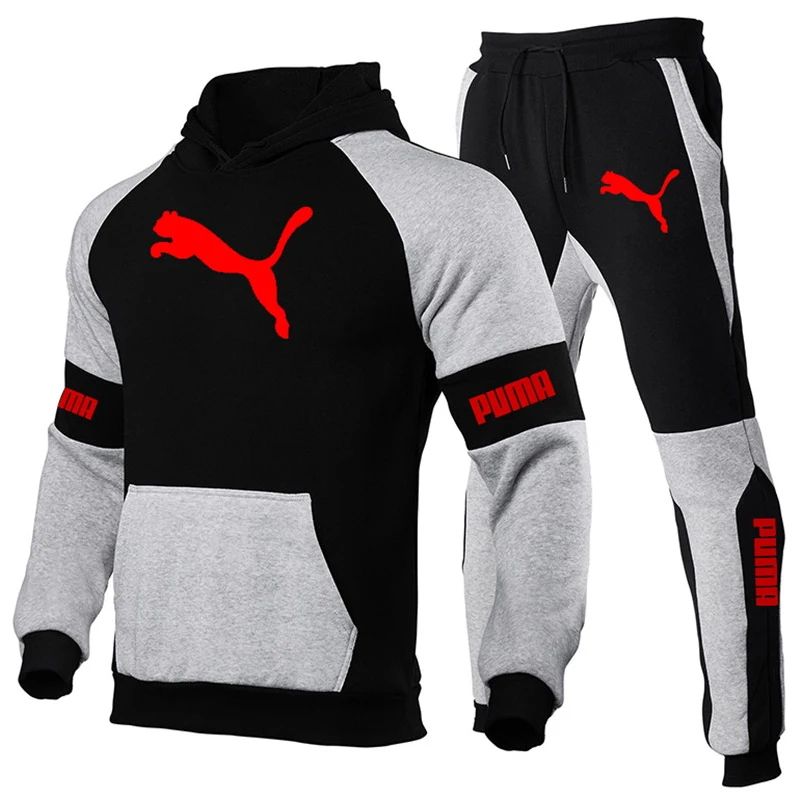 

New Autumn And Winter Puma Men's Sets Hoodies+Pants Splicing Sport Suits Casual Sweatshirts Tracksuit 2021 Brand Sportswear S-3X